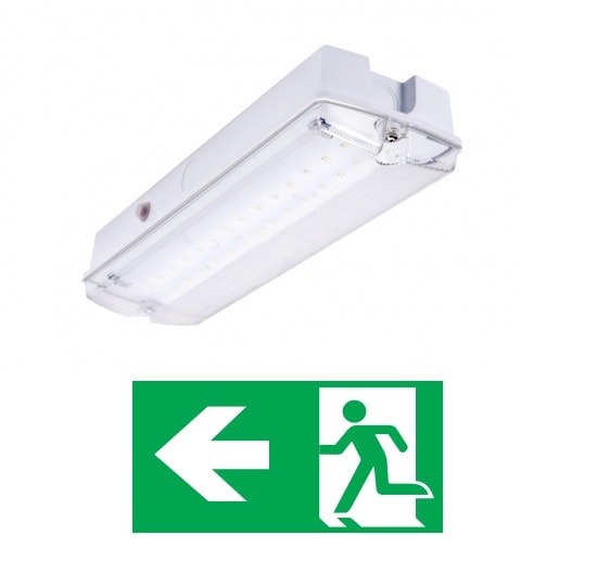 Núdzové LED svietidlo s pohotovostným režimom - s piktogramom smer úniku vľavo - nástenné